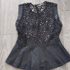 Black lace top with peplum bottom